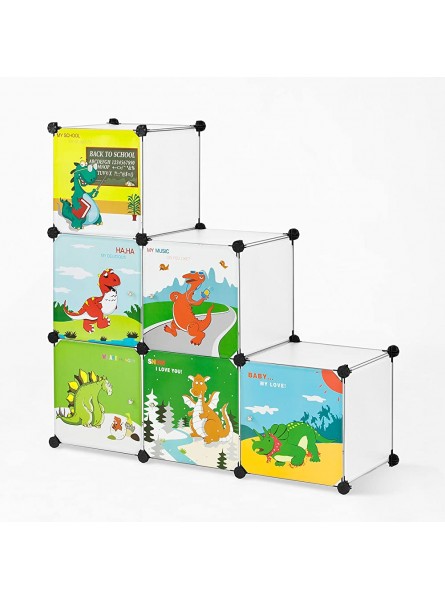 SoBuy FSS11 Armoire Meuble de Rangement Modulable DIY 6 Casiers Portes Plastique Bibliothèque pour Enfant Cadre en Métal - BJJKKOOTE