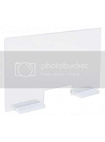 PLEXIDIRECT Plexiglass Protection Bureau Plaque Transparent Plexiglas Écran de Protection Comptoir de Magasins matière des Pieds : Blanc Taille l'écran : 150 x 75 cm LxH - BM9W7GYYB