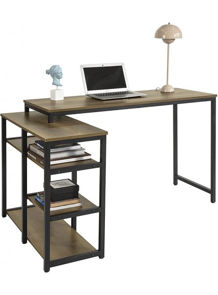 SoBuy Bureau en Forme de L Table Informatique Bureau d’Angle Table de Travail PC Table d'ordinateur avec étagères de Rangement à Gauche ou à Droit 135 x 88 x 78 cm FWT82-N - BQAA5MAEI
