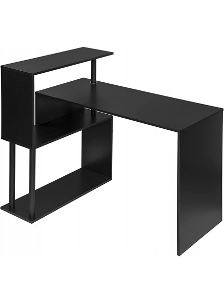 WOLTU TS108sz Table de Bureau Table de Travail PC Table d'ordinateur avec étagères latérales,en MDF et Acier,Noir 120x80x97cm - BWD6WFLBK