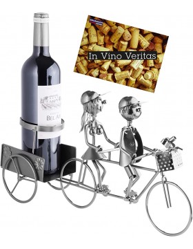 BRUBAKER Porte-Bouteille de vin Couple à vélo en Tandem Métal Carte de vœux Incluse Idée Cadeau Originale Objet décoratif - BHKD3VNTI