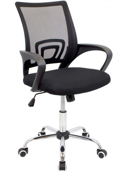 Chaise de Bureau avec Support Lombaire Chaise de Bureau Fauteuil de Bureau en Maille Transpirant Pivotant 360 Degrés Noir - BHH1MLRWT