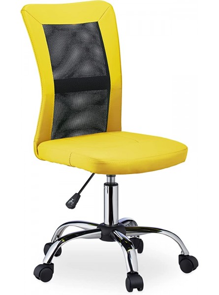 Relaxdays Chaise de Bureau Hauteur réglable Ergonomique Fauteuil pivotant 90 kg H x L x P 102 x 55 x 55 cm Jaune Simili Cuir 1 élément - BK5B2ZEMJ