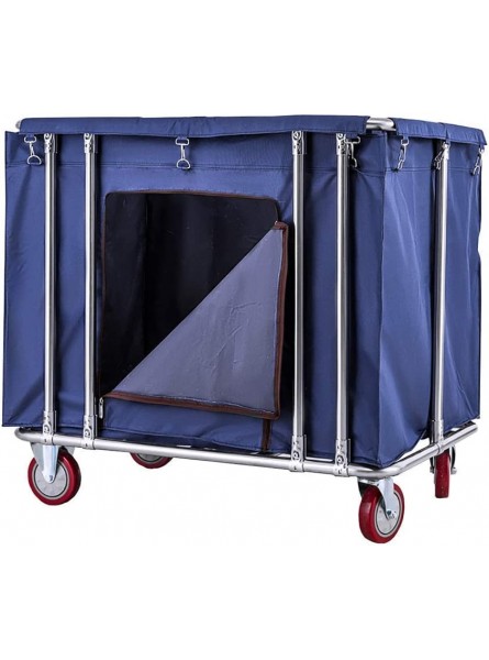 MERTNK Chariots mobiles chariot de rangement de cuisine panier à linge avec sac à roulettes silencieux série exécutive commerciale roulante avec porte zippée bleu 90 x 60 x 85 cm - BE4N3RKAJ