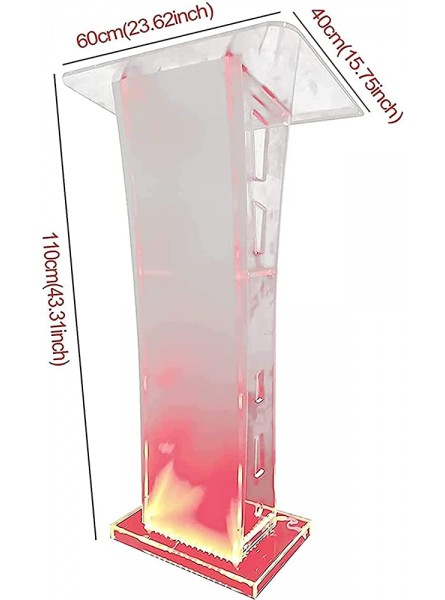 Podium Acrylique Transparent Podium Transparent Debout LED Podium Acrylique avec Télécommande 23,6× 15,8 Utilisé pour Le Podium De L'École De L'Église - BB8M7JALT