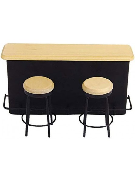 1 12 Dollhouse Miniature Bar Meubles avec table 2 chaises meubles de poupée noir 1 ensemble - BK6KDZEQY