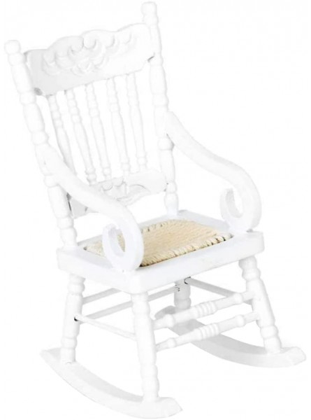 Chaise de poupée chaise miniature meubles en bois 1:12 Modèle de bascule de corde de chanvre blanc pour les enfants mini-chaise à bascule - BA5B8LCUY