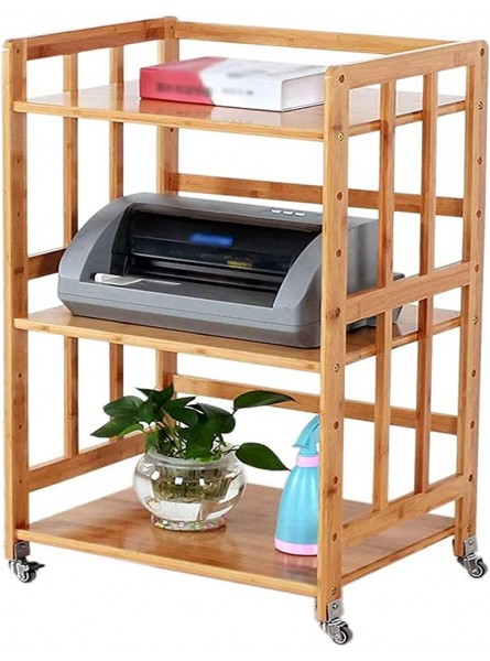 Classeur avec tiroir Support d'imprimante Support d'imprimante à 3 couches avec roulettes mobiles Support de rangement en bambou for la cuisine à domicile Étagère de bureau Étagère d'imprimante Fourni - B491JSCMI