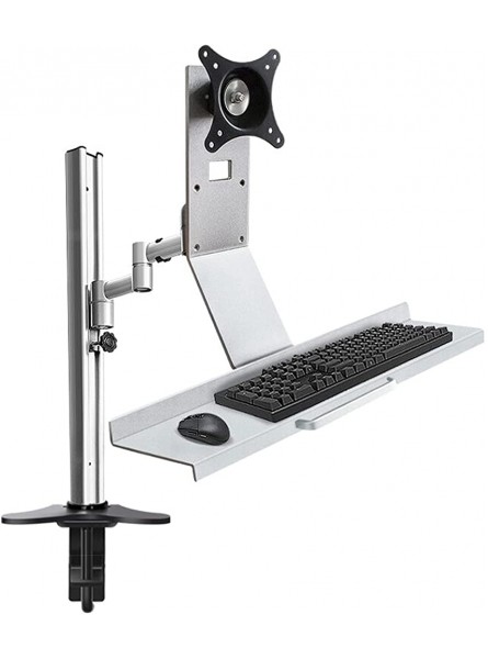 Monitor Arms 13"-27" Single Monitor Stand Wall- Mounted Monitor Mount Stand with Keyboard Tray Height Adjustable Monitor Mount Holds Up to 17.6lbs Monitor Accessories C - B8AM7WRGJ