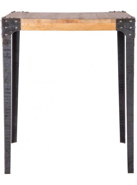 Miliboo Table Haute Industrielle carrée en manguier Massif et métal Madison - BEKBNTTEG