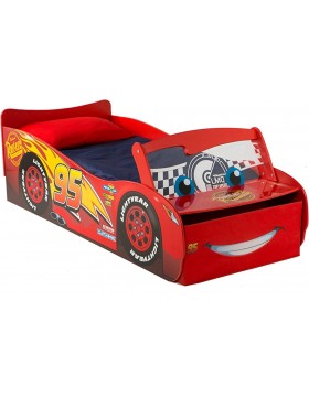 Disney Cars Lightning McQueen Lit pour garçons avec rangement et pare-brise lumineux Rouge 169,50 x 76,70 x 54,40 cm - BBDMQUZDI
