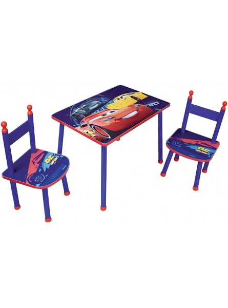 Fun House 712763 CARS Table avec 2 chaises pour Enfant MDF Métal Bleu 60x40x44 cm - BDKNNXRLC