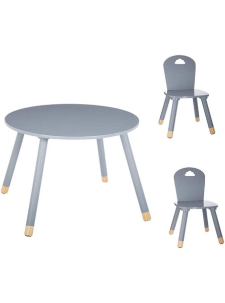 Set Table douceur grise + 2 chaises douceur grises Atmosphera - BKNQWSOTT
