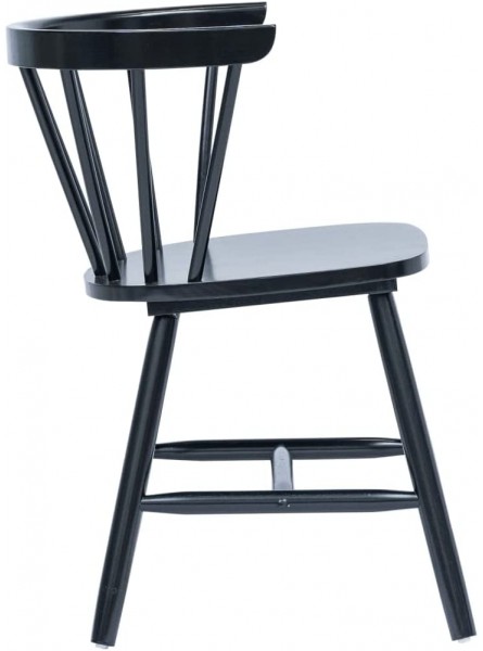 Cerlingwee Chaise de Dossier courbée Chaise de dîner Stable Assise Confortable en Bois de Caoutchouc Noir Durable pour la Maison pour la Cuisine - BM36JBSOV