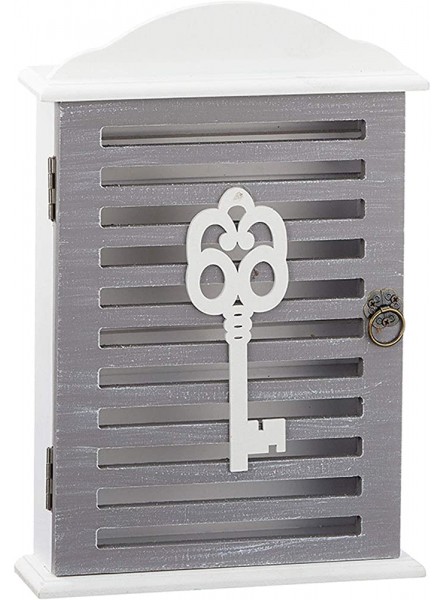 Cepewa Boîte à clés avec 6 crochets pour clés 1 armoire à clés gris blanc - BKHK1QTST